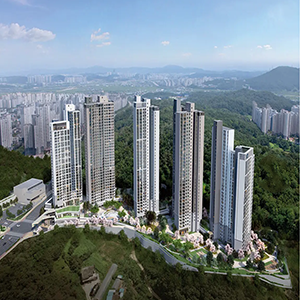 아산 자이 그랜드파크 아파트조감도입니다